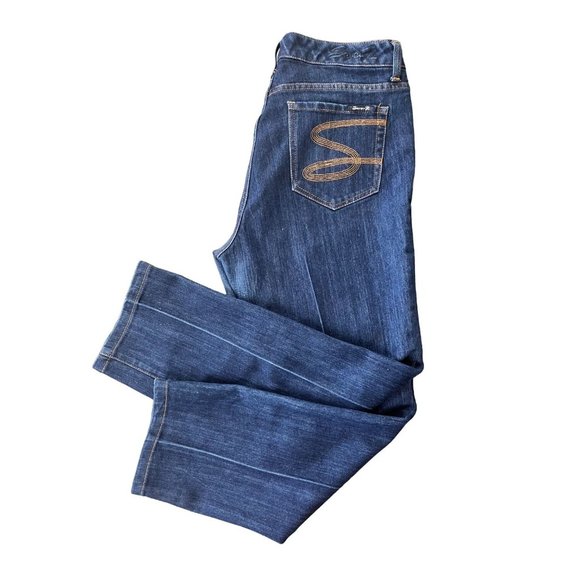 Womens Straight Leg Stretchy Jeans, Size 12, (SKU-B17) - Picture 3 of 9